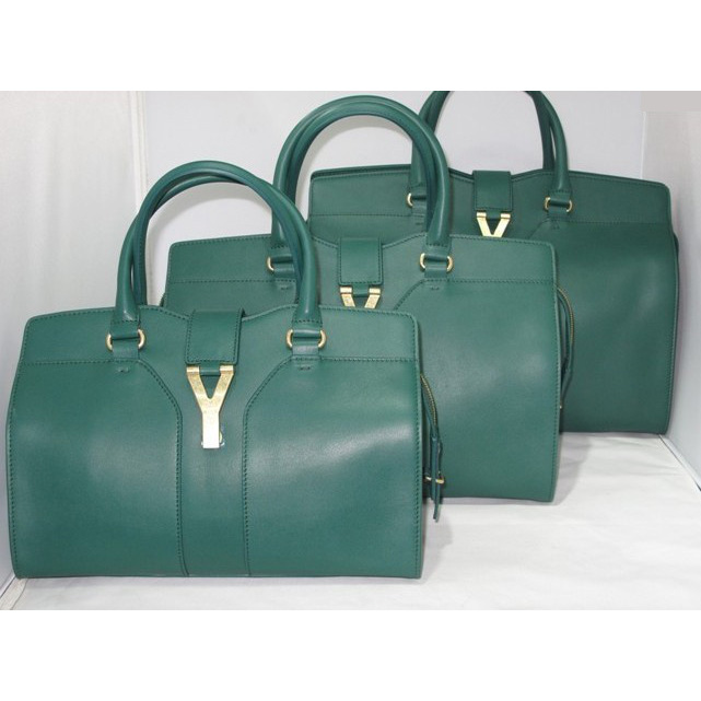 279079 Yves Saint Laurent Cabas Chyc Borsa grande 279079 verde scuro